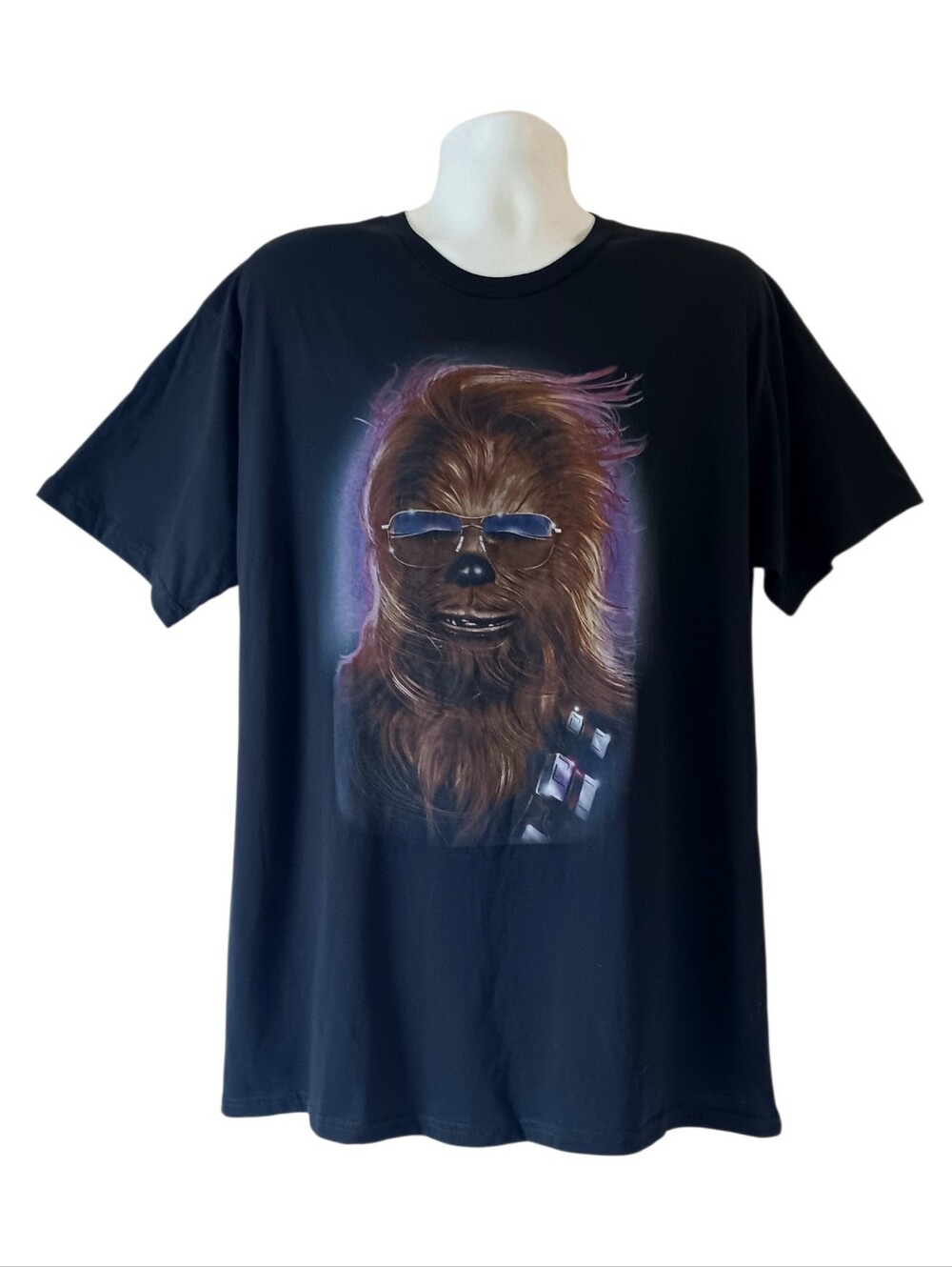 Star Wars chewbacca in sunglasses men's black short-sleeve graphic t shirt XL